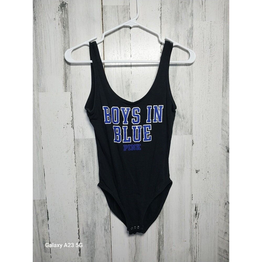 PINK Victoria's Secret Women's XS Black Body Suit Boys In Blue